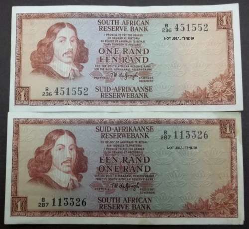 *CRAZY R1 START* SA 1 Rand early 1970's Eng/Afr set - 2 sets available
