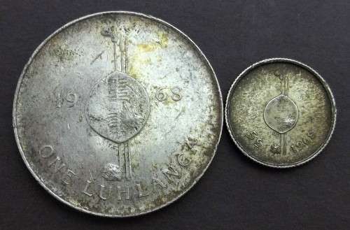 *CRAZY R1 START* Swaziland 1 Luhlanga & 5 Cents 1968 - Silver coins