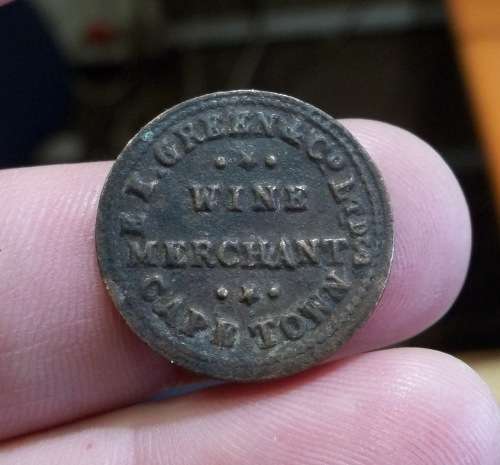 *CRAZY R1 START* early 1900's EK Green & Co, Wine Merchant, Cape Town token