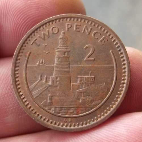 *CRAZY R1 START* Gibraltar 2 Pence 1989