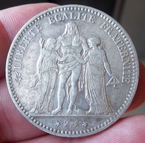 *CRAZY R1 START* France 5 Francs 1875 - Beautiful condition - R253 worth of Silver