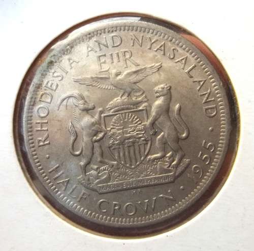 *CRAZY R1 START* Rhodesia & Nyasaland 2`6 Shillings 1955 - aUNC condition