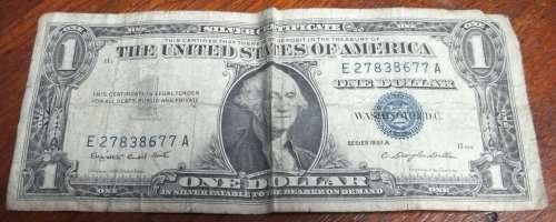 *CRAZY R1 START* USA 1 Dollar 1957A - Blue seal