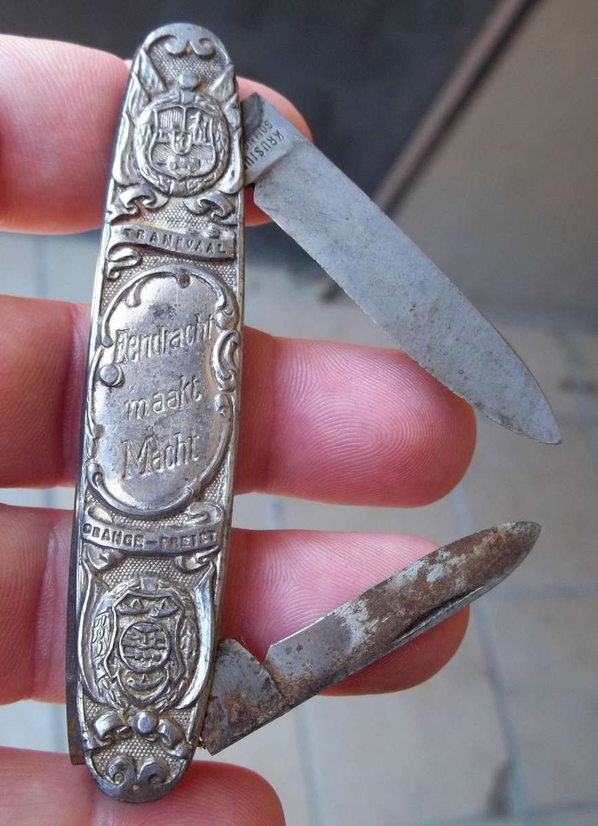 *CRAZY R1 START* Kruger/De Wet pocket knife in White metal by KRUSIUS, Solingen - Nice condition