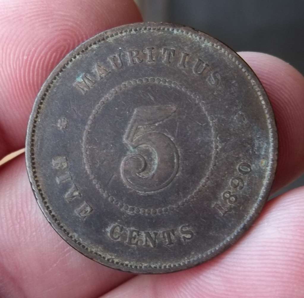 *CRAZY R1 START* Mauritius 5 Cents 1890