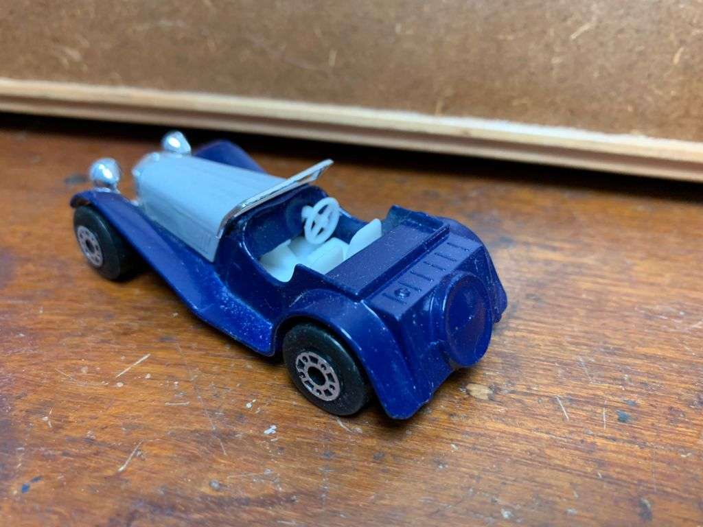 **R1 Auction**  1982 * Matchbox Jaguar SS 100 - Blue W/ G Hood 1/50 Scale