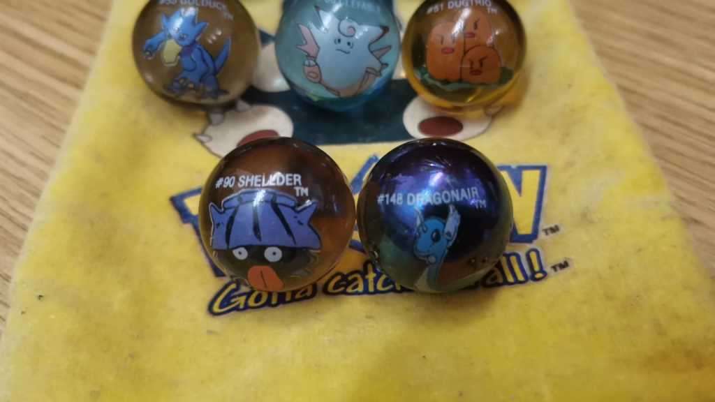 Vintage Pokemon Marbles #106, #148, #90, #66, #151, #51, #55 & #36