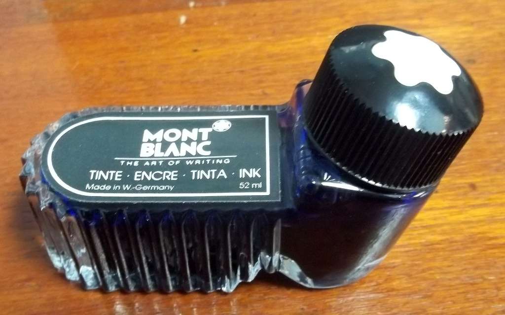 **R1 Auction** Vintage Mont Blanc Ink well - Blue, 85% full, 52ml