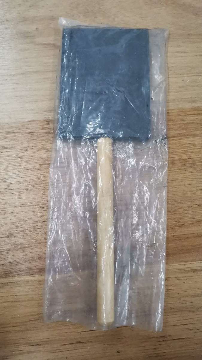 **R1 Auction**  Graphite Ingot Block with Wooden Handle-Glass Tool-Possibly Never Used