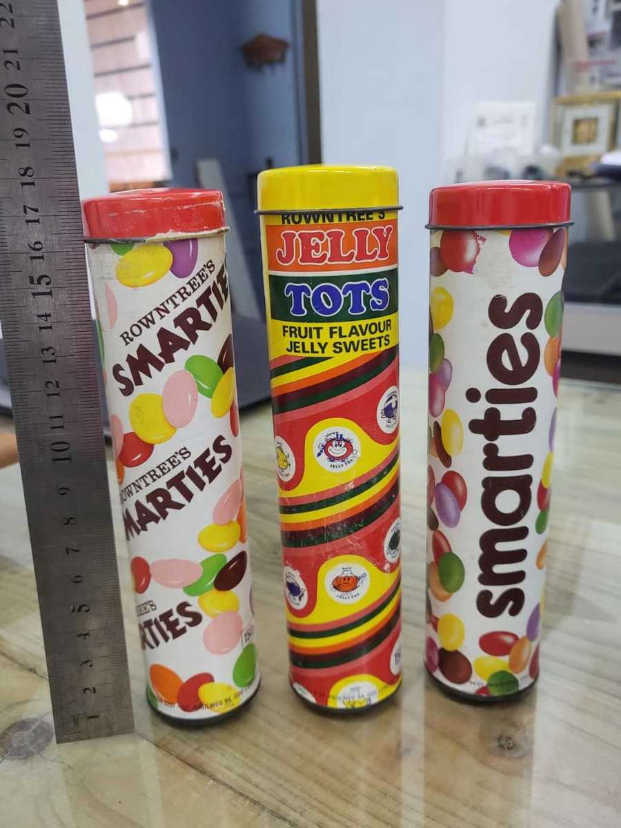 X3 Vintage Smartie/Jelly Tots tins