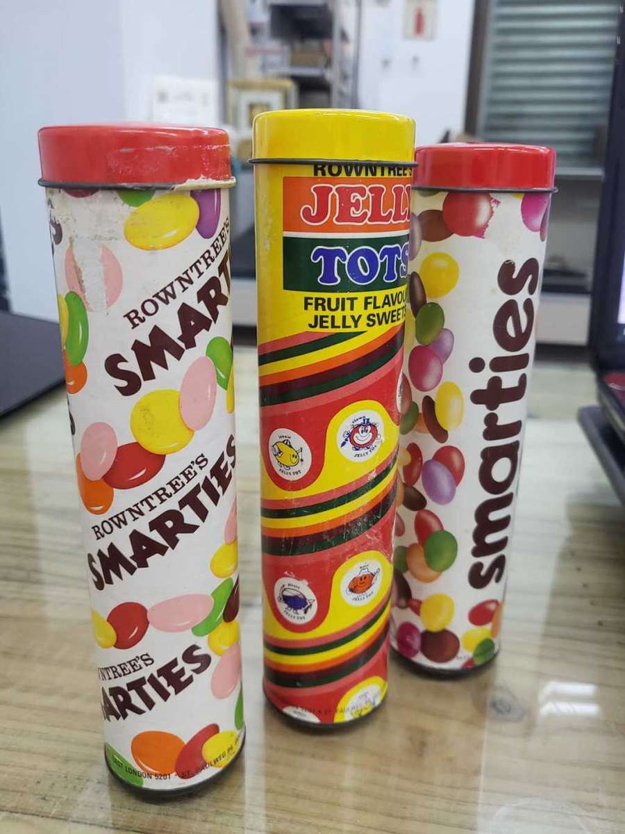 X3 Vintage Smartie/Jelly Tots tins