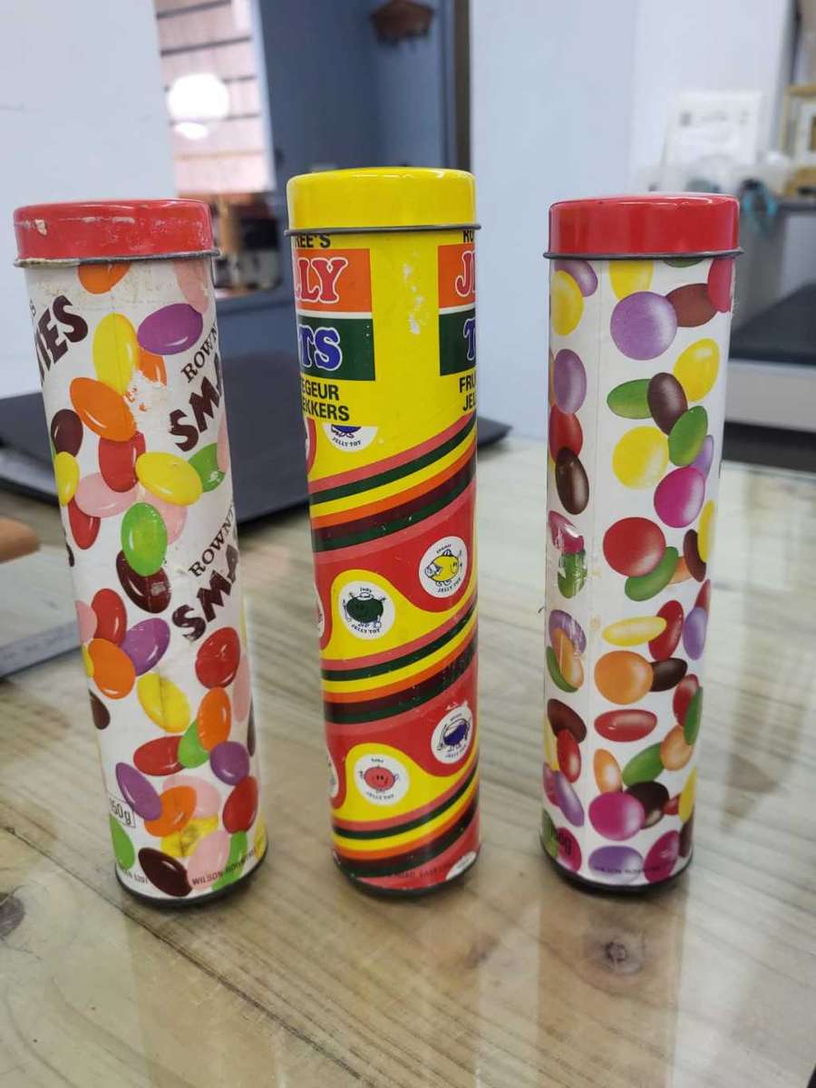 X3 Vintage Smartie/Jelly Tots tins