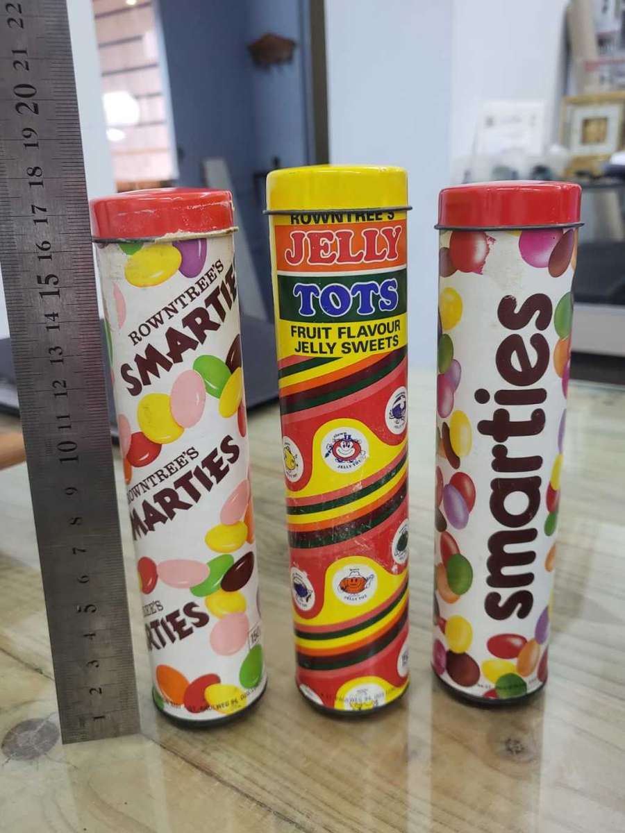 X3 Vintage Smartie/Jelly Tots tins