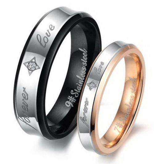 Forever Love Stainless Steel Couple Ring Set