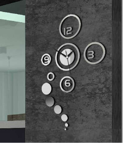 Mirror Effect Ring Wall Clock Modern design