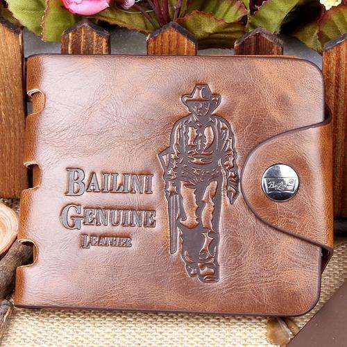 Retro Style Genuine Leather with PU  Men's Wallet