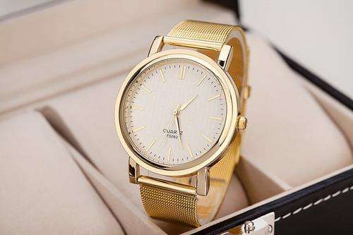 Quartz Casual Bright Gold Watch