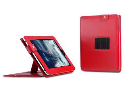 Protective Leather Flip-Open Case + Movie Stand for Apple  iPad 1 (Red)