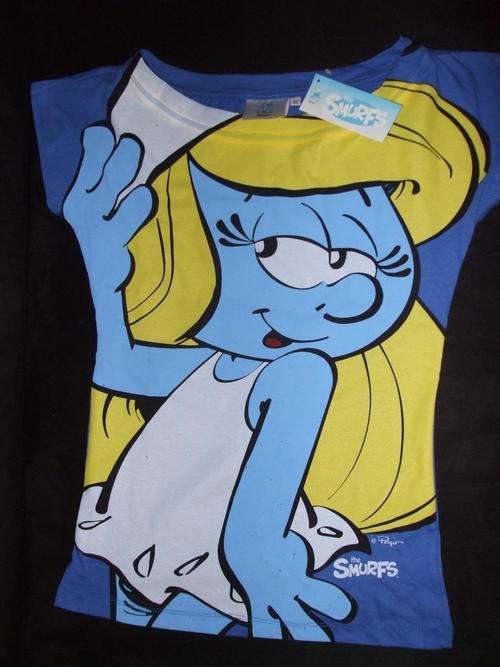 Ladies Smurf T-Shirt with Smurfette Print (XS)