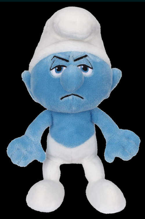 Grouchy Smurf Plush Doll  (+/- 22cm tall)