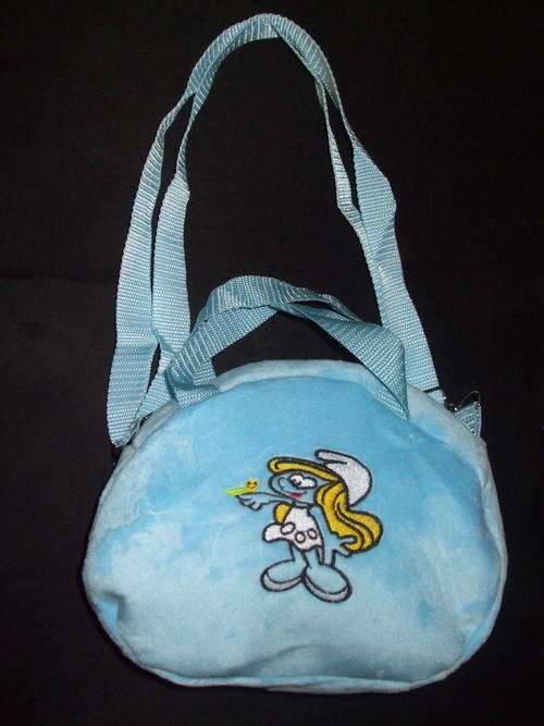 The Smurfs - Smurfette stylish 2 zippers Shoulder Plush Handbag