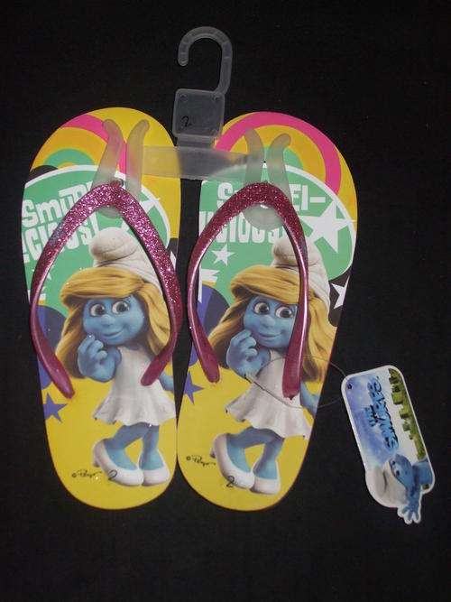 The Smurfs - Yellow Smurfette Girls Flip Flop (Big size 2)