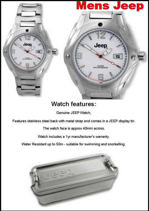 MENS JEEP WATCH 5 ATM - White face - RRP 1395