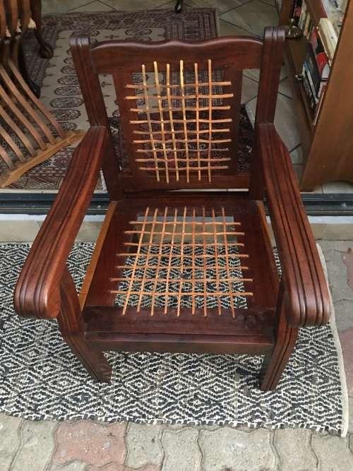 STUNNING REFURBISHED IMBUIA RIEMPIE CHAIR