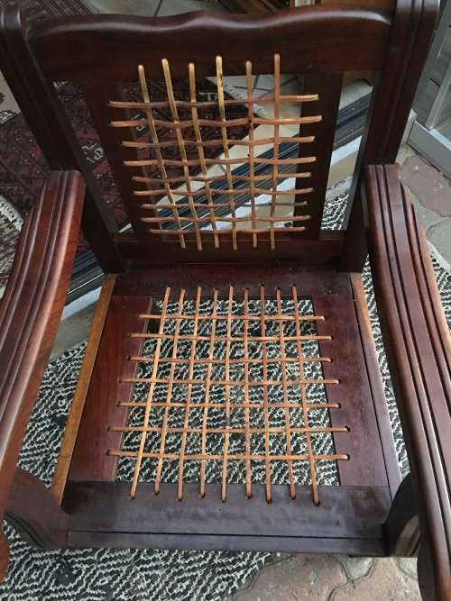 STUNNING REFURBISHED IMBUIA RIEMPIE CHAIR