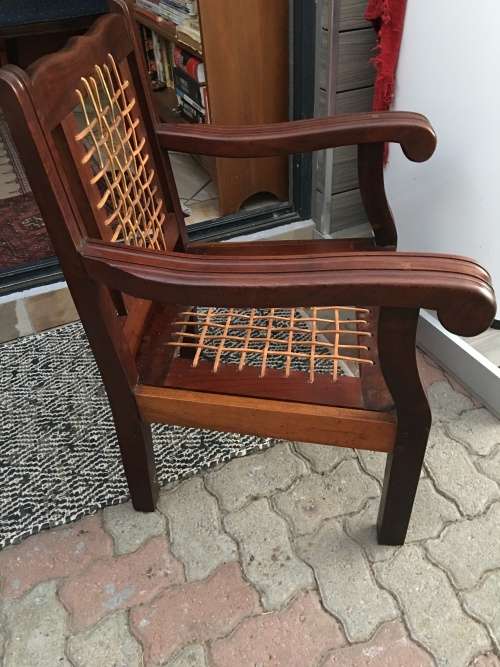 STUNNING REFURBISHED IMBUIA RIEMPIE CHAIR