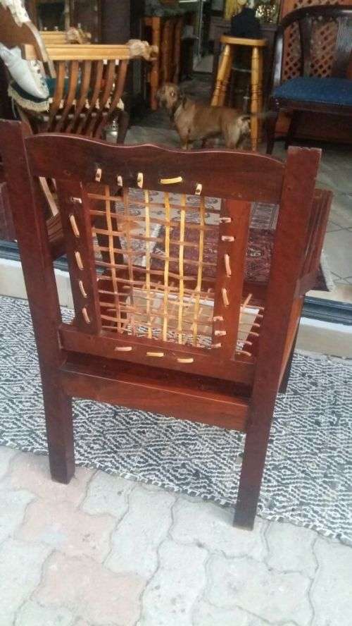 STUNNING REFURBISHED IMBUIA RIEMPIE CHAIR