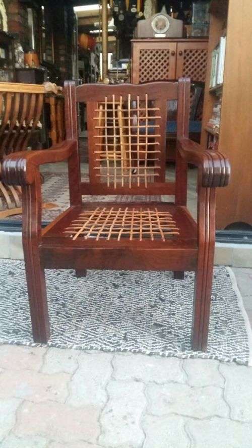 STUNNING REFURBISHED IMBUIA RIEMPIE CHAIR