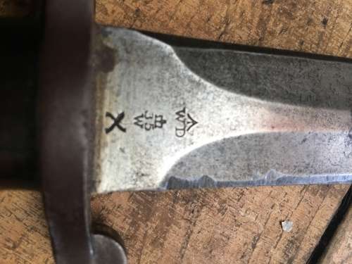 WW1 or BOER WAR WILKINSON BAYONET STAMPED 1892