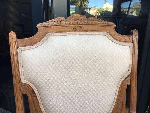 Stunning Edwardian upholstered arm chair with exquisite carved detailing