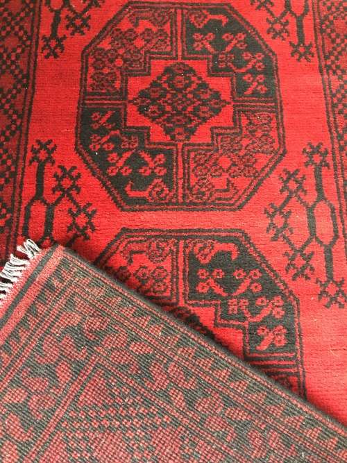 GORGEOUS GENUINE WOOL HAND KNOTTED AFGHAN PERSIAN RUNNER 3750 X 830mm