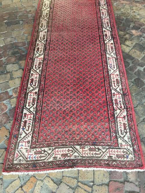 GORGEOUS GENUINE WOOL HAND KNOTTED BOTEH MIR HAMADAN PERSIAN RUNNER 3120 X 1050mm