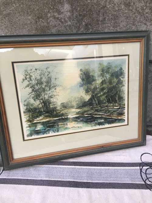 WOW !!! A GORGEOUS FRAMED WATERCOLOR LANDSCAPE BY Paul Marx