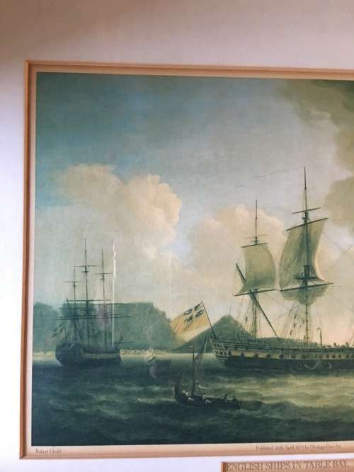 WOW !!! Vintage limited edition framed print of "English ships in Table Bay 1787" by Robert Dodd