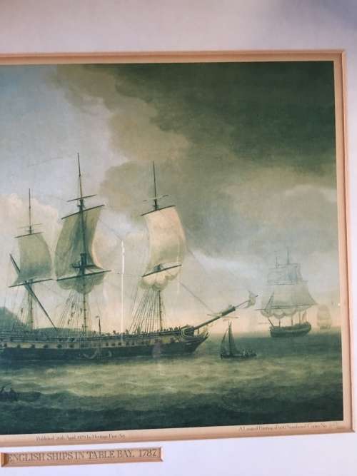 WOW !!! Vintage limited edition framed print of "English ships in Table Bay 1787" by Robert Dodd
