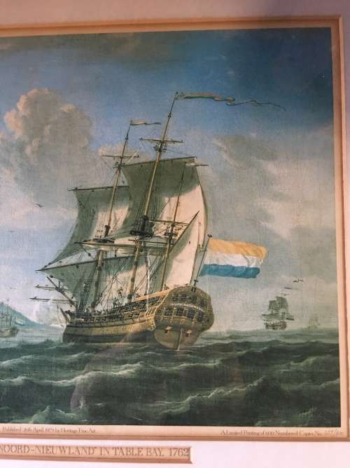 WOW !!! Vintage limited edition framed print of Table Bay 1762 from the William Fehr collection