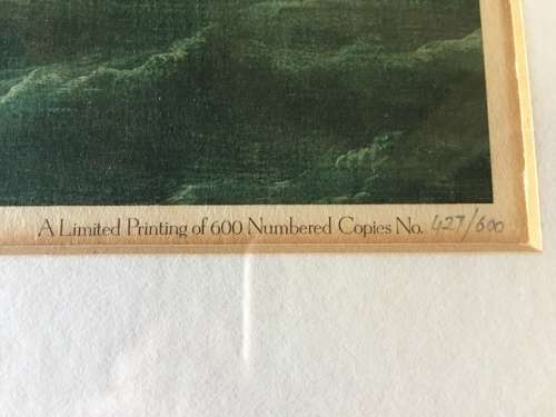 WOW !!! Vintage limited edition framed print of Table Bay 1762 from the William Fehr collection