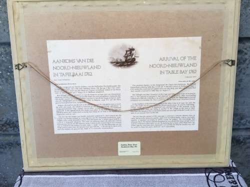 WOW !!! Vintage limited edition framed print of Table Bay 1762 from the William Fehr collection