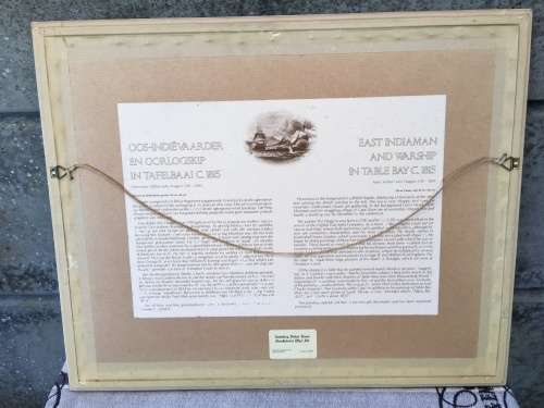 WOW !!! Vintage limited edition framed print of "East Indiaman and warships in Table Bay c1815
