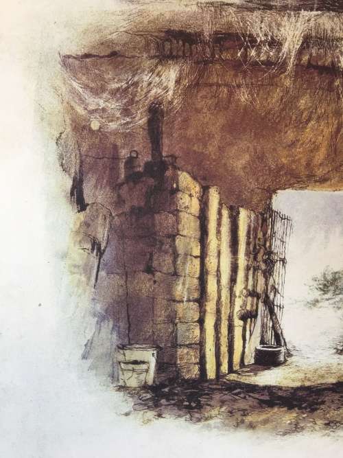 WOW !!! AN OLD PRINT ON BLOCK BOARD "The stables at Annadale Stellenbosch" signed