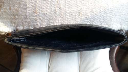 Vintage Genuine leather black clutch hand purse.
