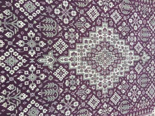 GORGEOUS NIKZAD YAZD IRANIAN COTTON FLOOR RUG / THROW  1470 X 1980mm signed by the maker