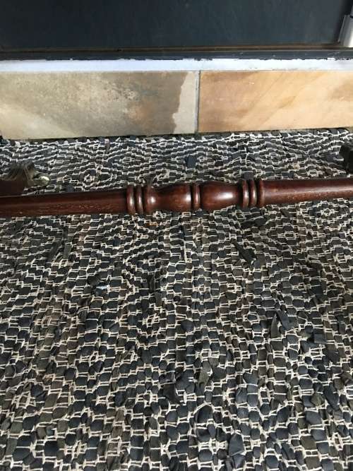 WOW !! ANTIQUE LEATHER INLAID 2 DRAWER MAHOGANY DROPSIDE TABLE ON CASTORS