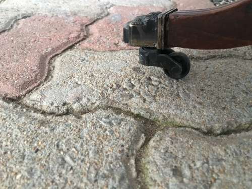 WOW !! ANTIQUE LEATHER INLAID 2 DRAWER MAHOGANY DROPSIDE TABLE ON CASTORS