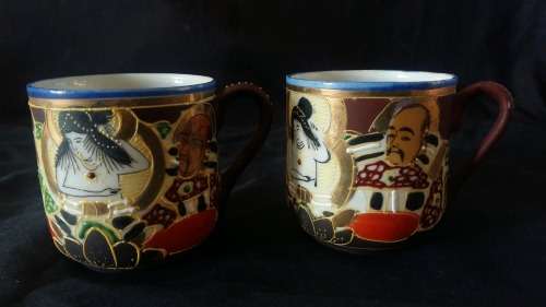 Beautiful Vintage Satsuma Style hand painted porcelain cups