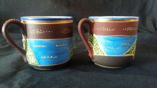 Beautiful Vintage Satsuma Style hand painted porcelain cups